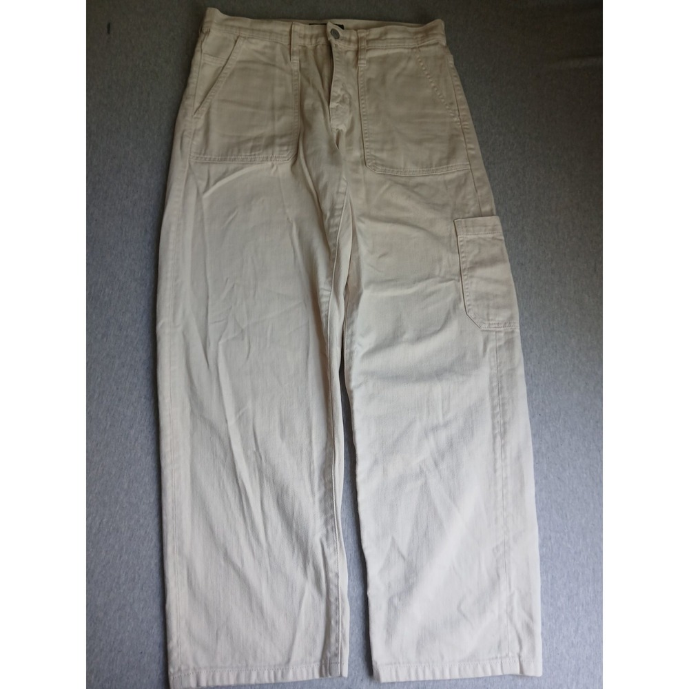 Banana Republic Jeans 28 Barrel Cargo High Rise Boho Bohemian Beach Ecru